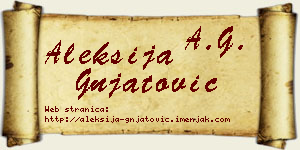 Aleksija Gnjatović vizit kartica